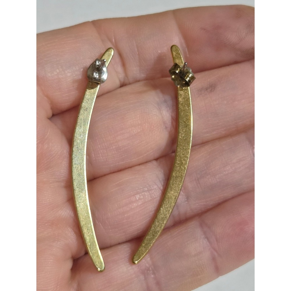 Vintage Gold Tone Earring Lot Napier Studs Leaf Dangle Bird Crawler 7 Pairs - Picture 3 of 12